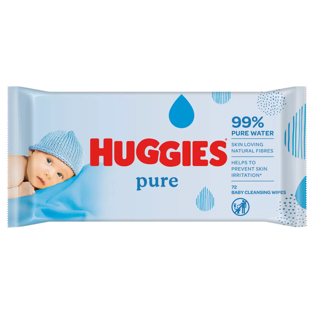 Huggies Pure Baby Wipes 72 Wipes