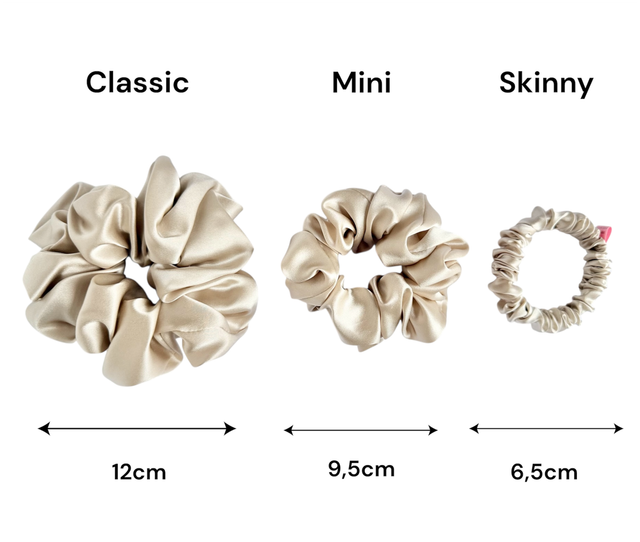 Chouchou en soie - Taille classique - Champagne