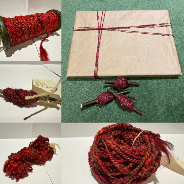 Wonderfully Chunky &amp; Slubby Sari Silk Yarn for Sustainable Gift Ribbon