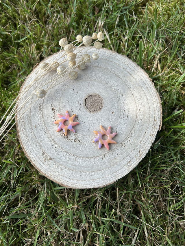 Pampilles Sun rose, violet et beige. 