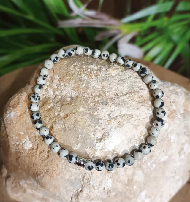 Bracelet en jaspe dalmatien