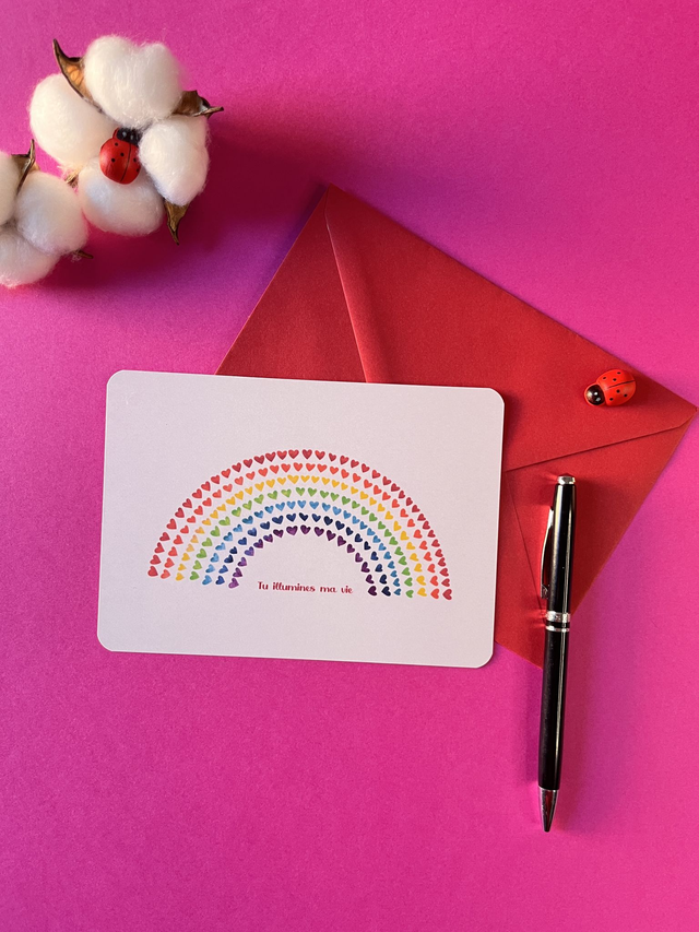 Carte de vœux "Arc en ciel"