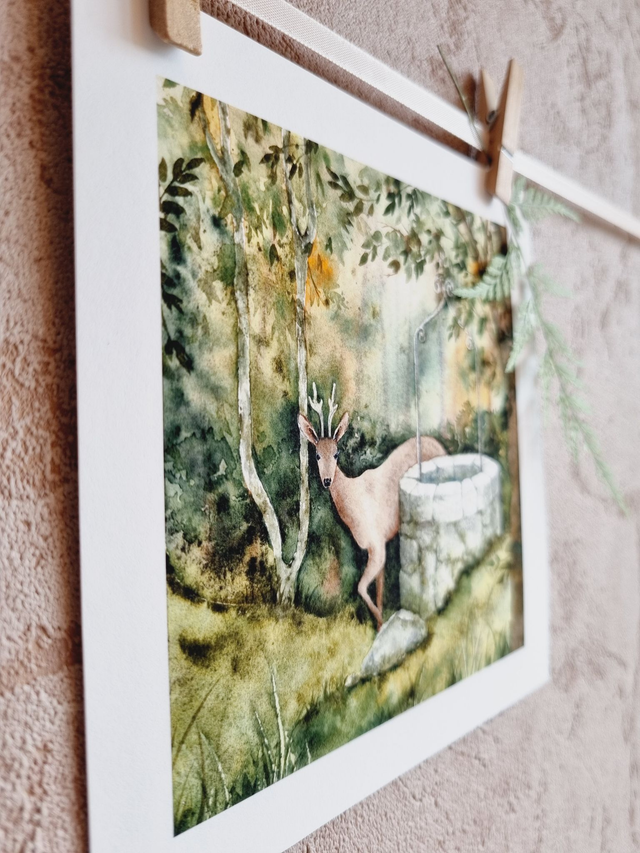 Affichette "Chevreuil curieux"