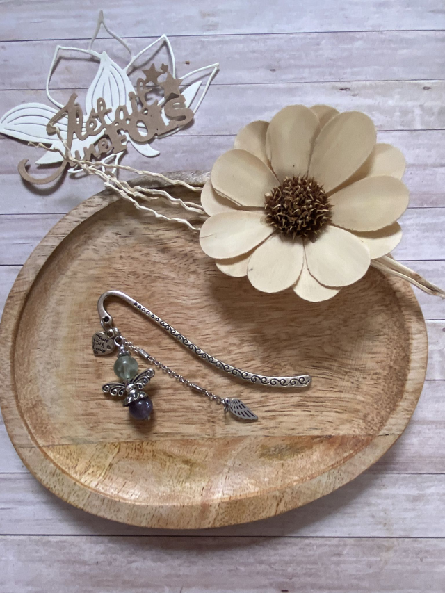 Marque-page &quot;Ange Protecteur&quot; - Fluorite