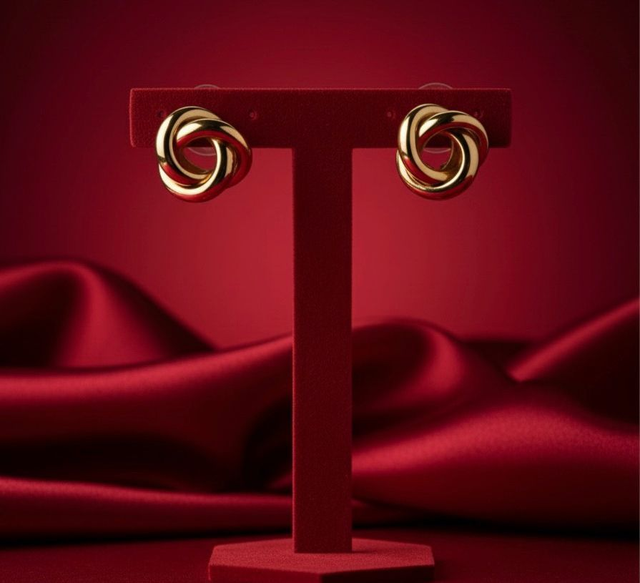 Brinco Laço Dourado