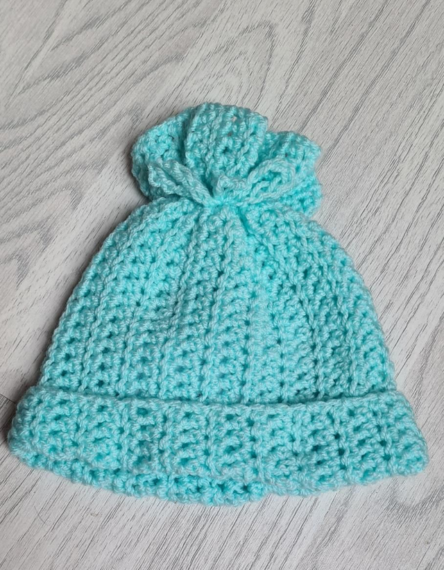 Mint Green Baby Crochet Hat 3-6m