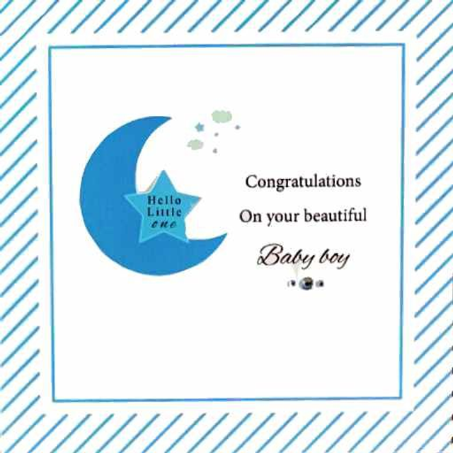 Hello Little One Star &amp; Moon - Blue