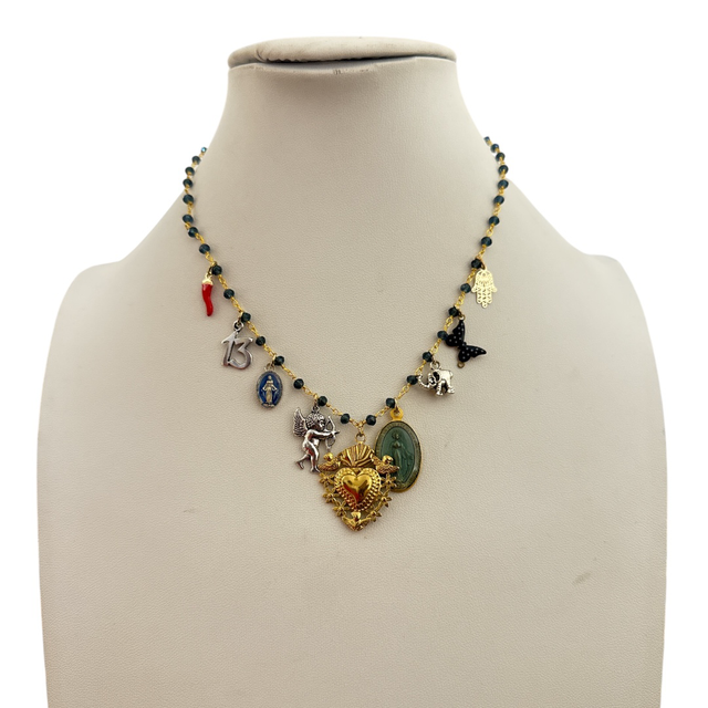 Collana con cuore multicharms 25AF-27