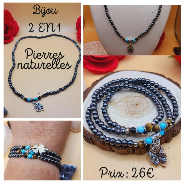 Collier transformable bracelet 3 rangs