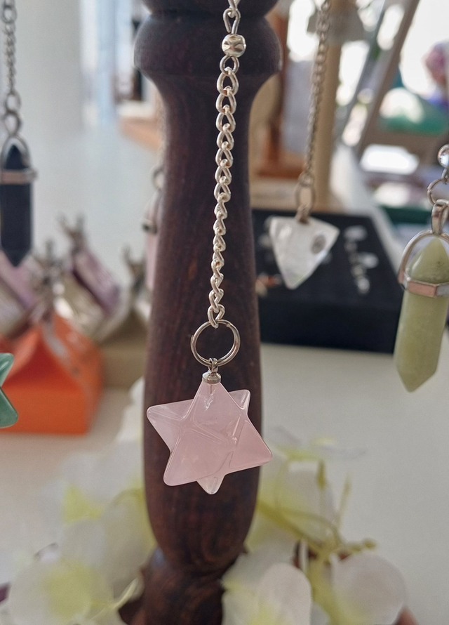 Rose Quartz Merkaba Star Pendulum