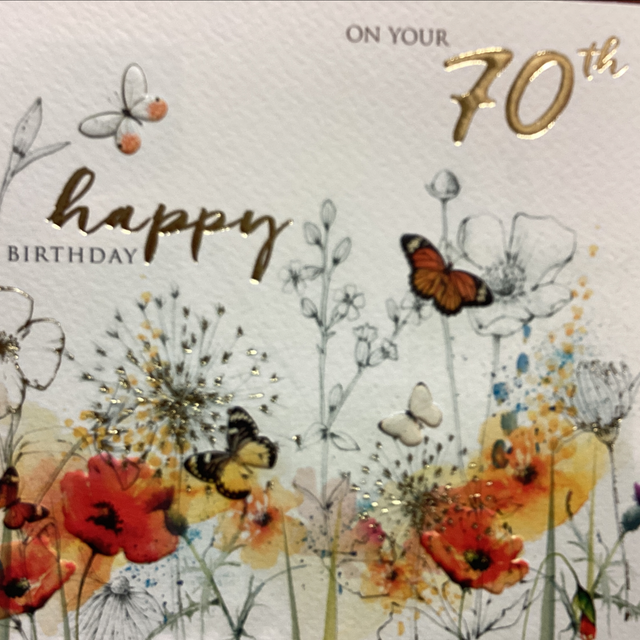 Birthday Age 70th (Wild flowers) GB