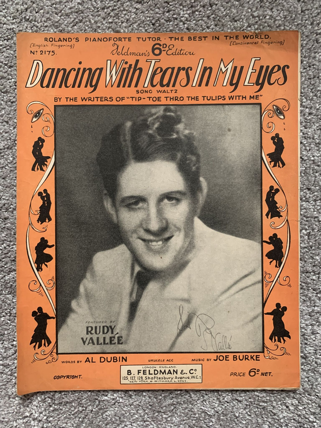 Dancing with Tears in My Eyes by Rudy Vallee Sheet Music