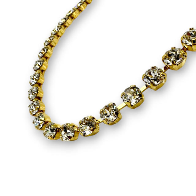 Collier DEVA KLASSIK SMALL Crystal, Klar, vergoldet