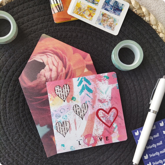 Un peu de love - Carte double avec enveloppe