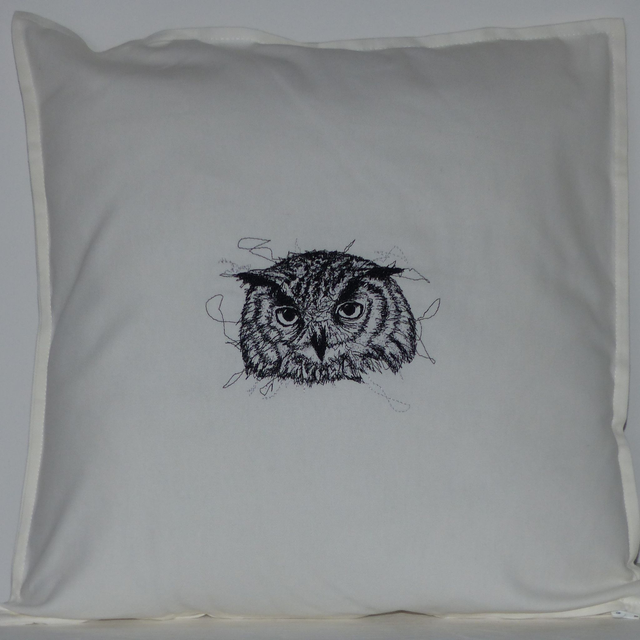 Kissenhülle weiß „Eule“