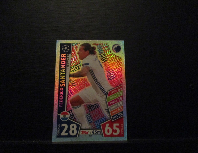 Federico Santander - UEFA Champions League Match Attax 2017/18 Original Trading Card #305