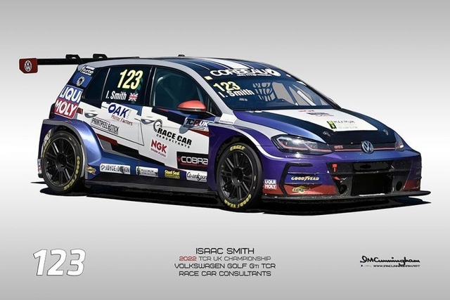 C220812 VW GOLF GTi TCRUK22 Race Car Consultants #123 Isaac SMITH OLPK
