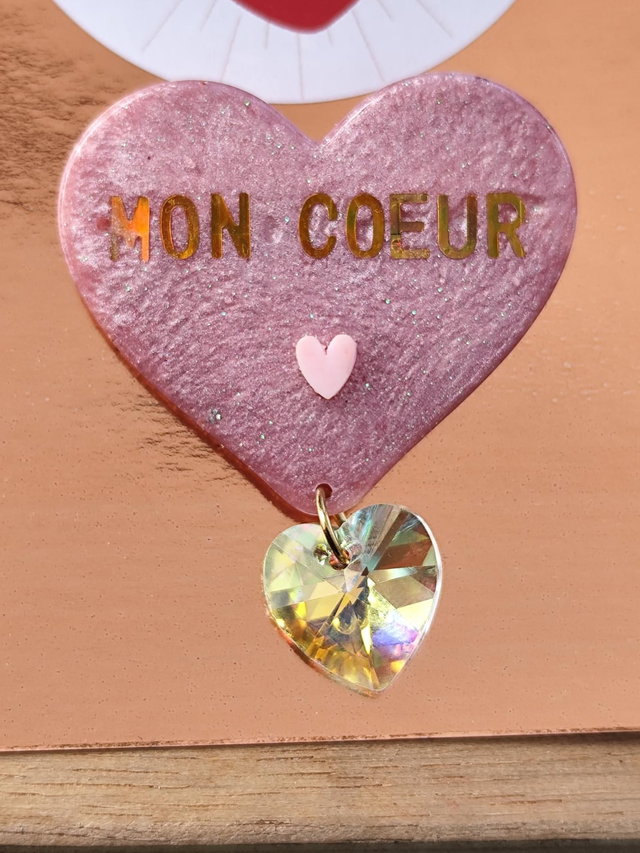 Broche coeur - message : mon coeur