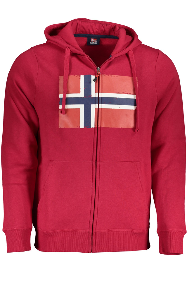 NORWAY 1963 FELPA CON ZIP UOMO ROSSO