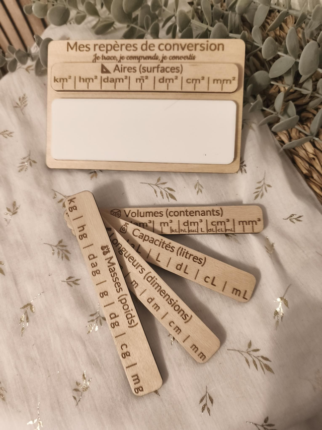 Apprendre les conversions sans stress – Outil pédagogique en bois | Version professionnelle
