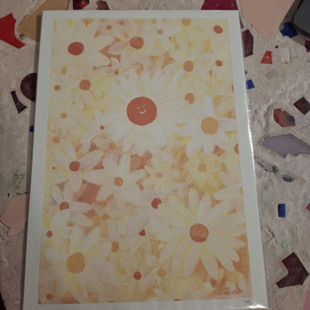 Mal12 A4 Flower jaune 