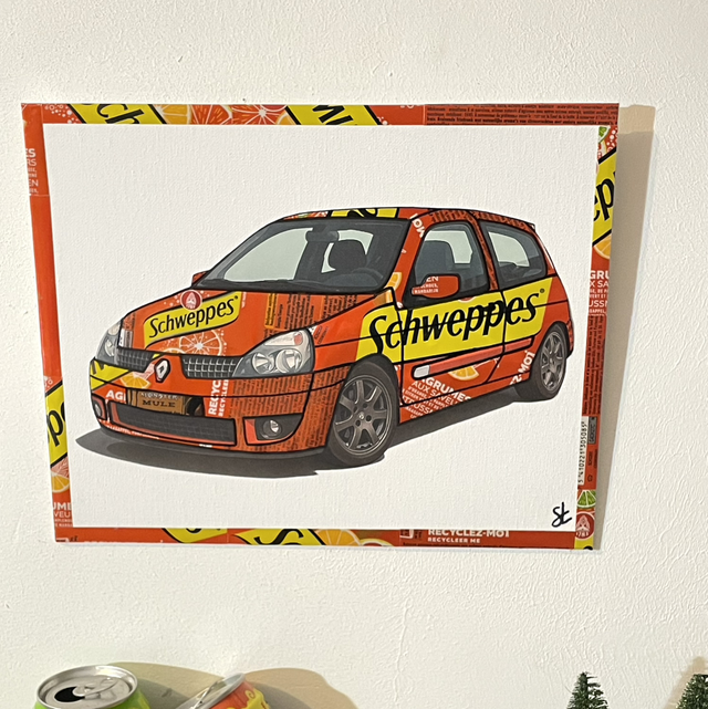 Lot de deux tableaux réalisés avec des canettes recyclées 