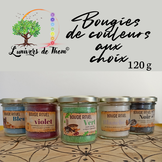 Bougies couleurs aux choix 120 g