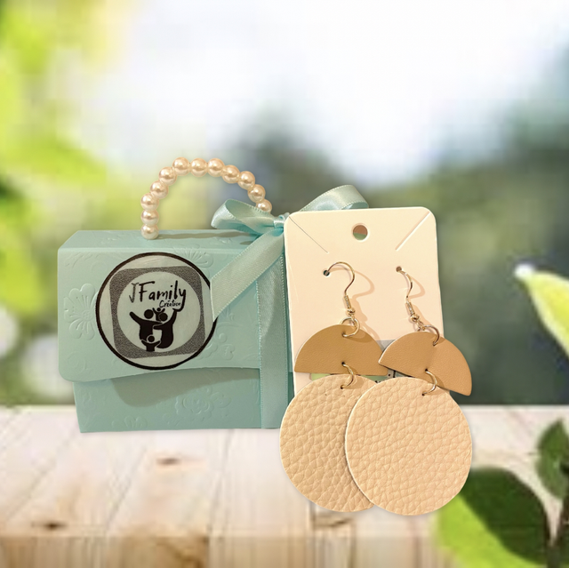 Boucles d’oreilles “traversée du désert” beige et camel