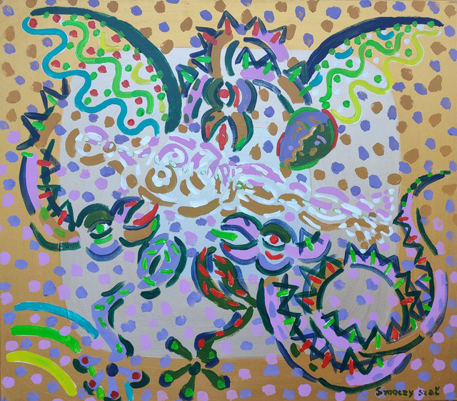 Smoczy szał, 90x102 akryl płótno 2018