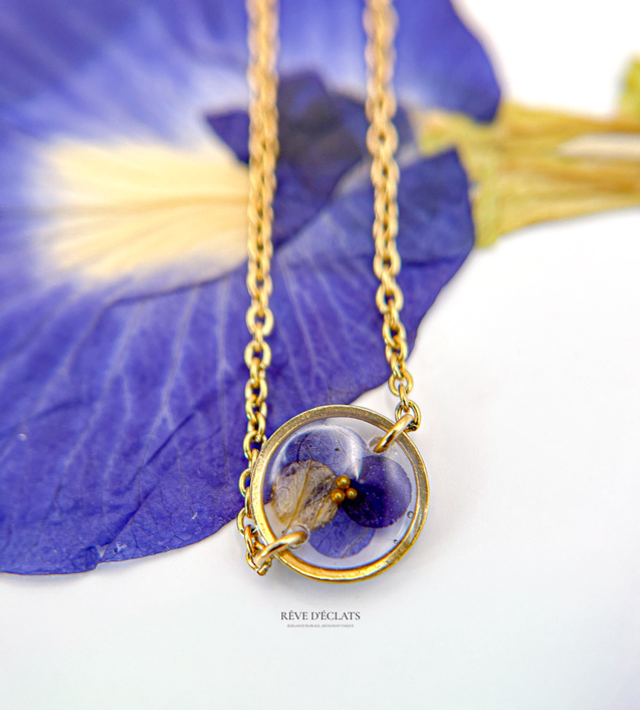 Chaîne de cheville - Fleur de clitoria