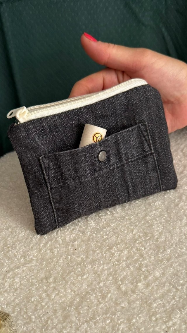 Porte monnaie upcyclé &quot;JEAN&quot;