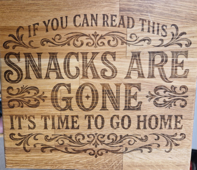 Cheeseboard - small - solid oak, laser engraved with various designs