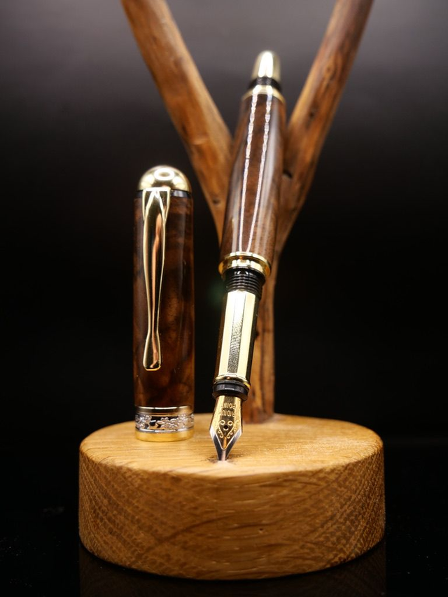 Stylo Gentleman plume Noyer du Maroc