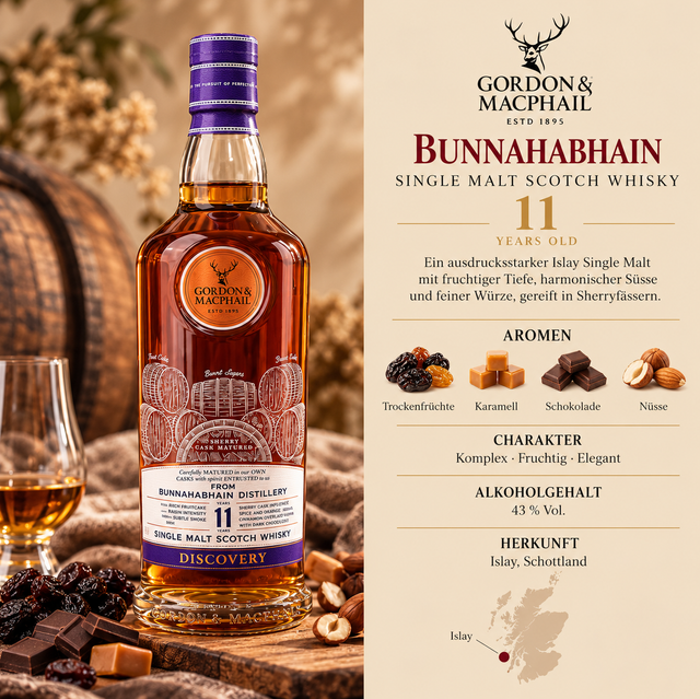 Gordon &amp; Macphail Discovery Label Islay Single Malt Scotch Whisky, Bunnahabhain 