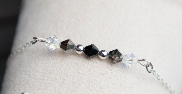 Bracelet en cristal noir fumé 