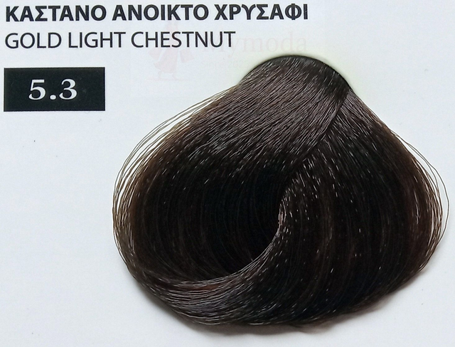 ΒΑΦΗ ΜΑΛΛΙΩΝ EXCLUSIVE ΣΕ ΕΠΑΓΓΕΛΜΑΤΙΚΗ ΣΥΣΚΕΥΑΣΙΑ 100ml Νο 5.3 ΚΑΣΤΑΝΟ ΑΝΟΙΚΤΟ ΧΡΥΣΑΦΙ