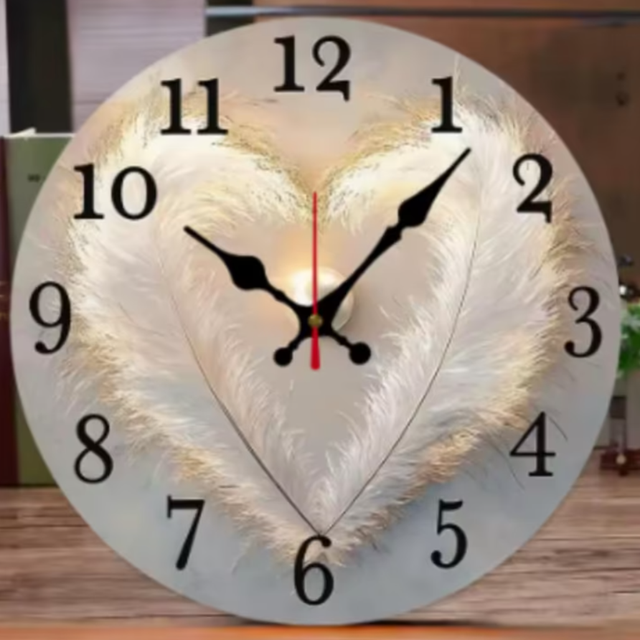 Ronde wandklok van hout Verenhart (25cm)