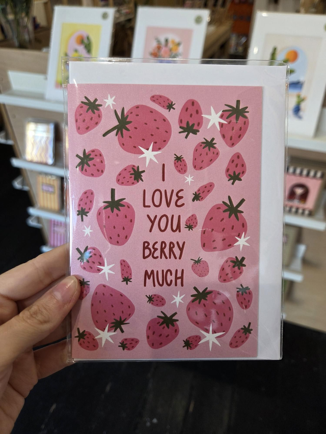 I Love You Berry Much Strawberry Greetings Card - MD-032