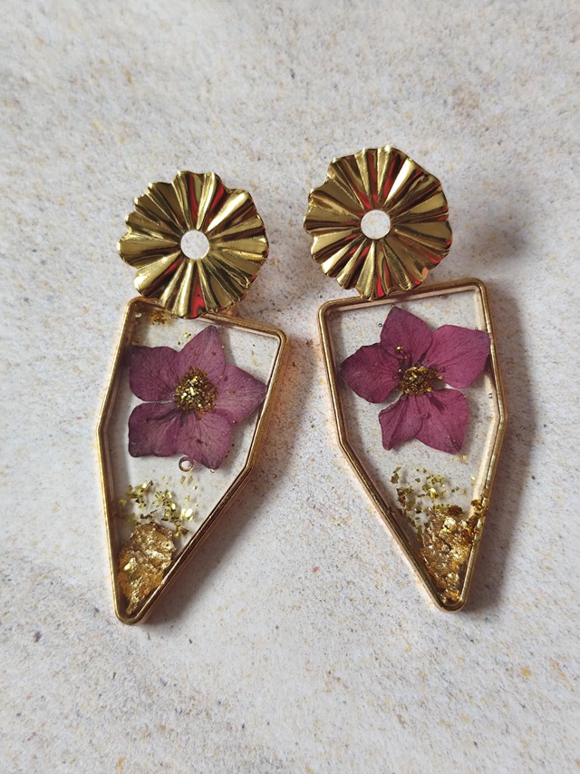 Boucles d'oreilles Poésie Suspendue hortensias 