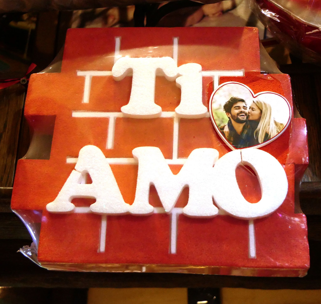 "TI AMO" IN POLISTIROLO CM 30X30 CON FOTO PERSONALIZZATA