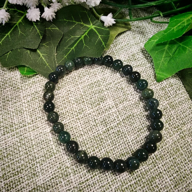 Bracelet 6mm agate mousse