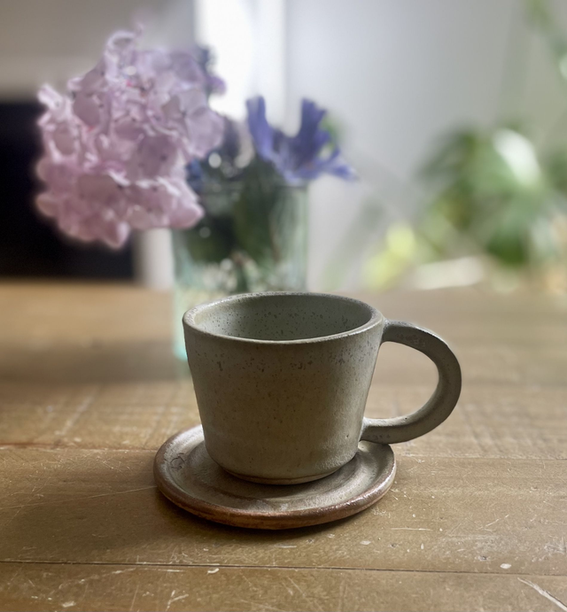 Medium size cup and saucer- Flat white, Small tea.