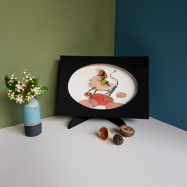 DIORAMA - Fille sur la panthère rose