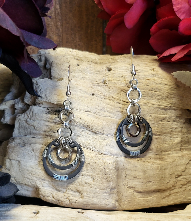 Boucles d'Oreilles Néo Circlips "Spirale d'Acier"