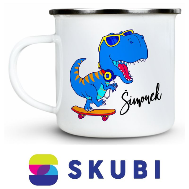 Dětský plecháček se jménem Šimonek - motiv Dino - 300ml