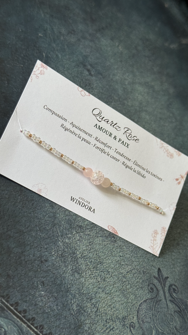 Bracelet élastique | Quartz Rose 5