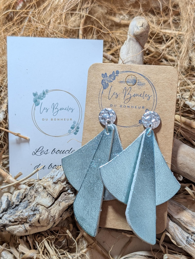 Boucles d'oreilles Georgia vert d'eau ge027