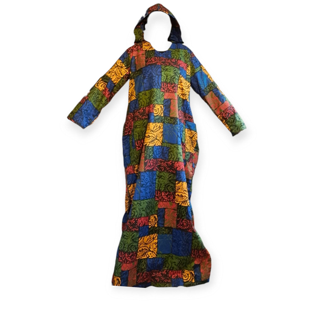 Multicoloured Hooded Long Dress