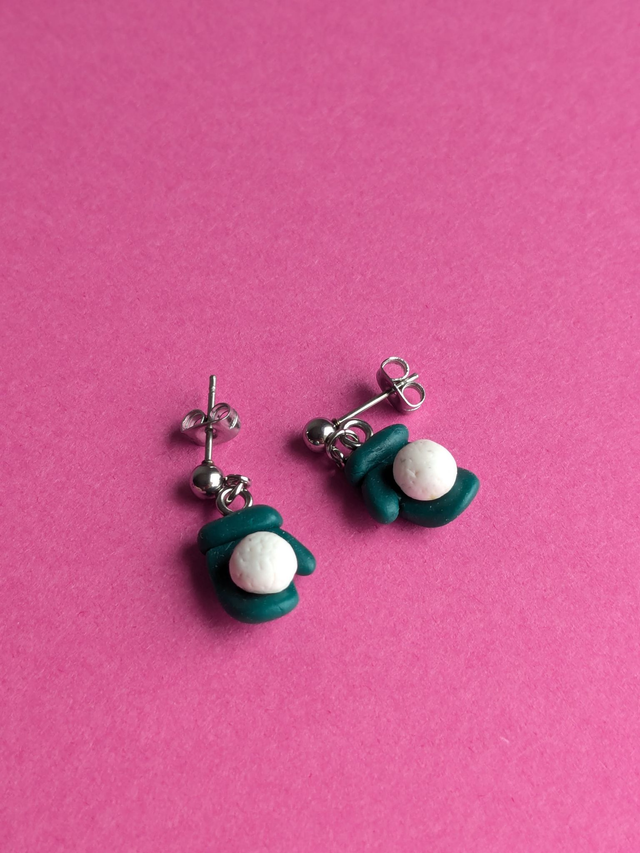 Boucles d'oreilles moufles boule de neige
