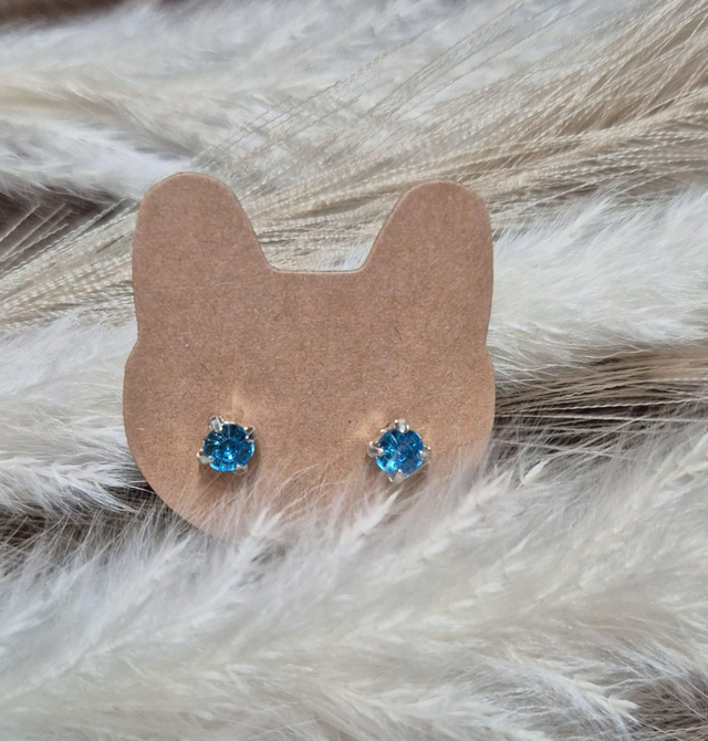 Boucles d'oreille strass "bleu"
